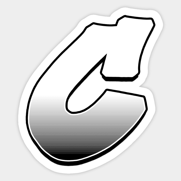 Letter C - White / Grey fade Sticker by dmitri-art